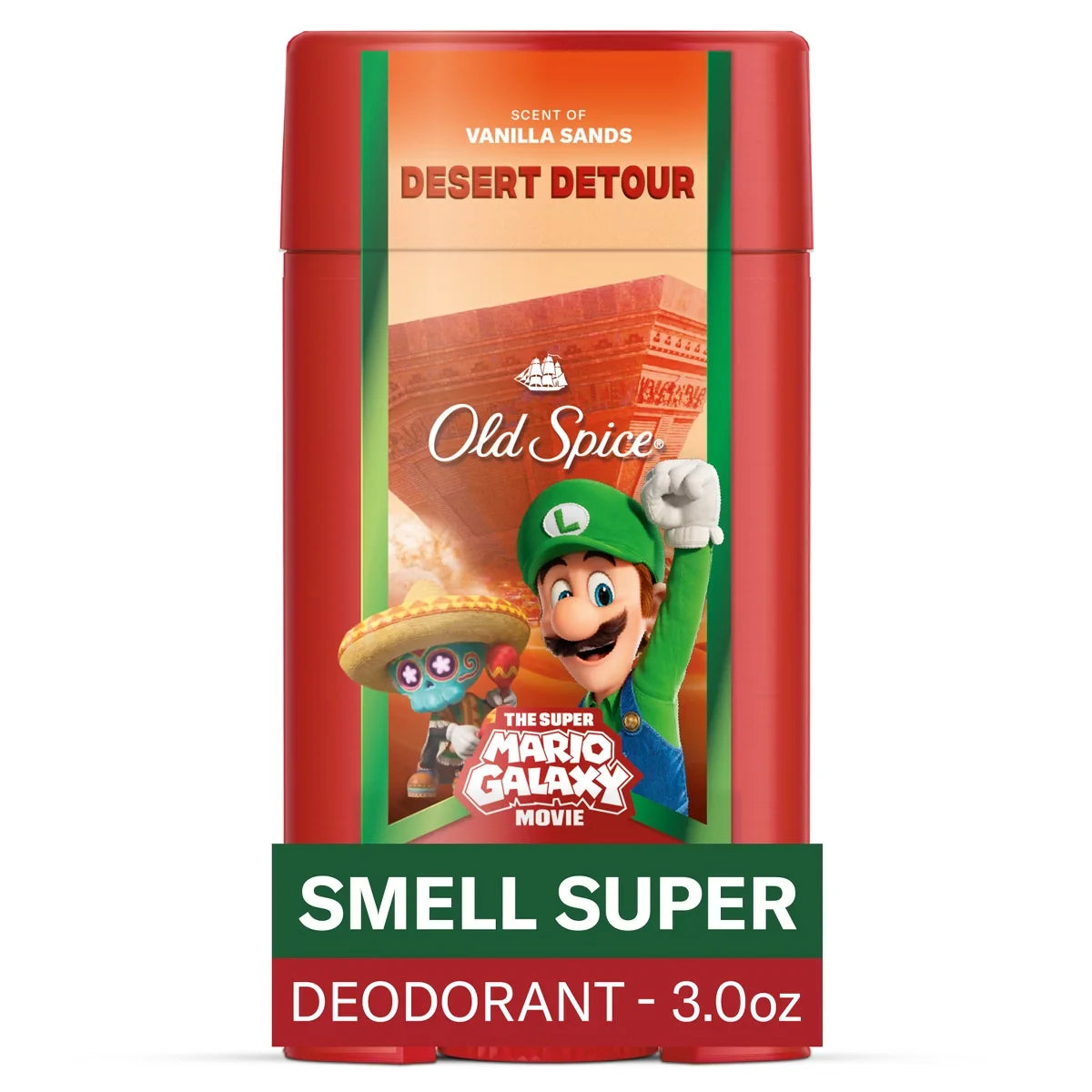 Old Spice x The Super Mario Galaxy Men’s 24/7 Lasting Freshness Desert Detour Aluminum-Free Deodorant - Scent of Vanilla Sands - 3oz Main image