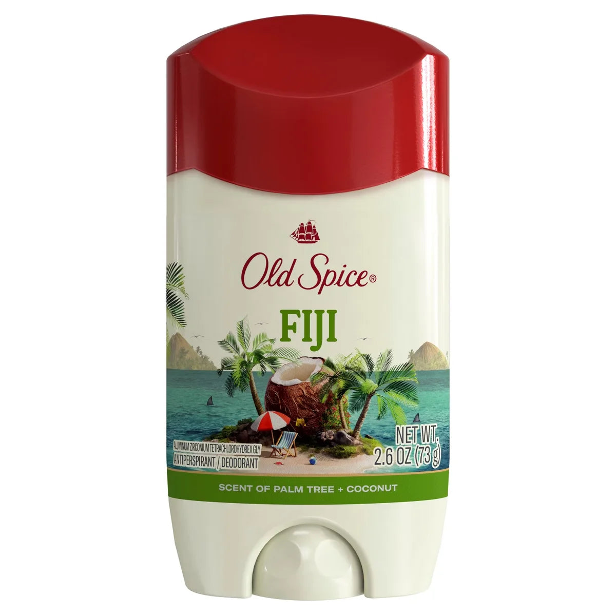Old Spice Men's Fiji with Palm Tree Antiperspirant & Deodorant - 2.6oz: Paraben-Free, Invisible Solid, Under Arm Main image