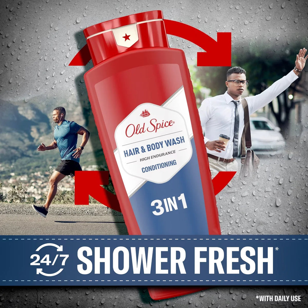 Old Spice High Endurance 3 in 1 Hair Body Wash - 24 fl oz