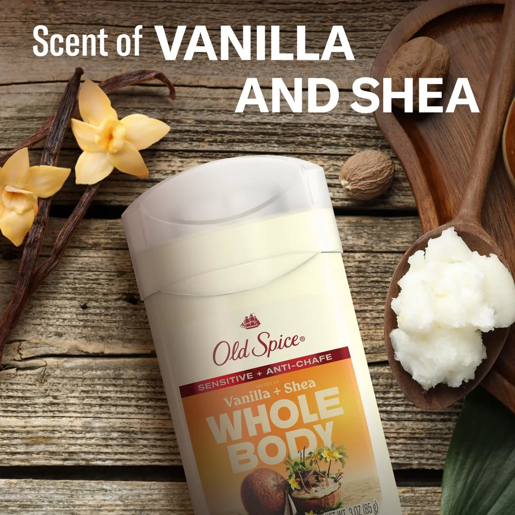 Old Spice Whole Body Solid Deodorant for Men - Vanilla & Shea - Aluminum-Free 3oz