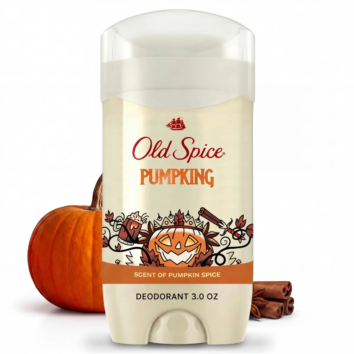 Old Spice Holidudes Deodorant - PumpKing - 3oz: Invisible Solid Deodorant, Under Arm Application, Pumpkin Spice Scent, Normal Skin Type Main image