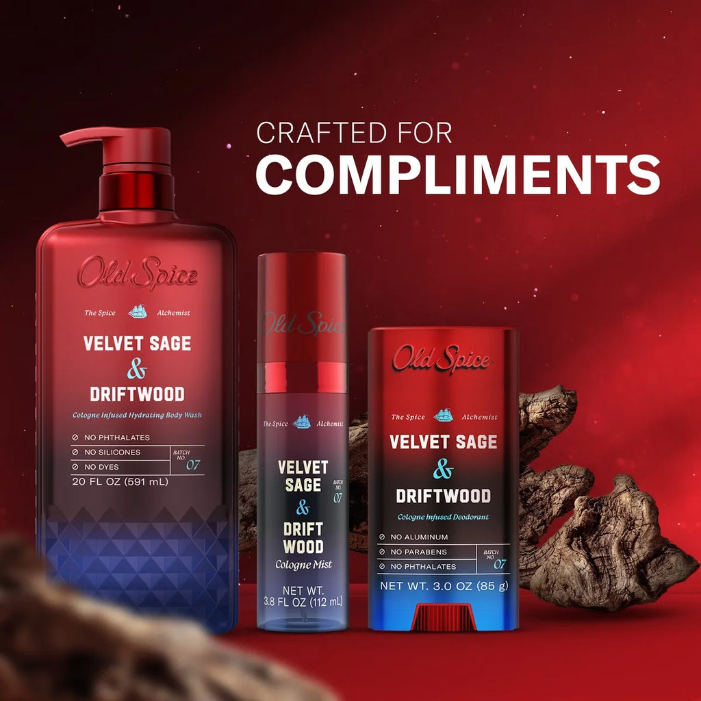 Old Spice x The Spice Alchemist Collection Men's Crafted for Compliments Cologne Infused Body Wash - Velvet Sage and Driftwood Scent - 20 fl oz