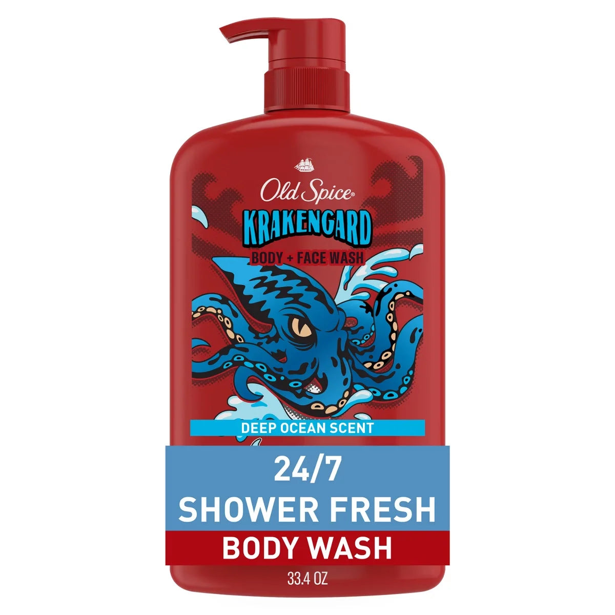 Old Spice Men's Krakenguard Body Wash Pump - Scented - 33.4 fl oz: For Normal/Combination Skin, Whole Body Use Main image