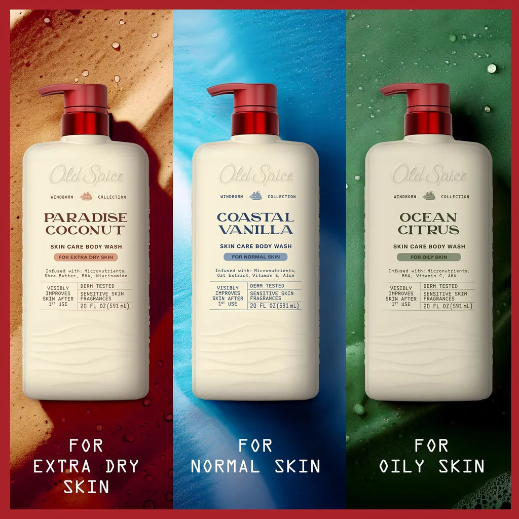 Old Spice Windborn Collection Men's Body Wash for Extra Dry Skin - Paradise Coconut Scent - 20 fl oz