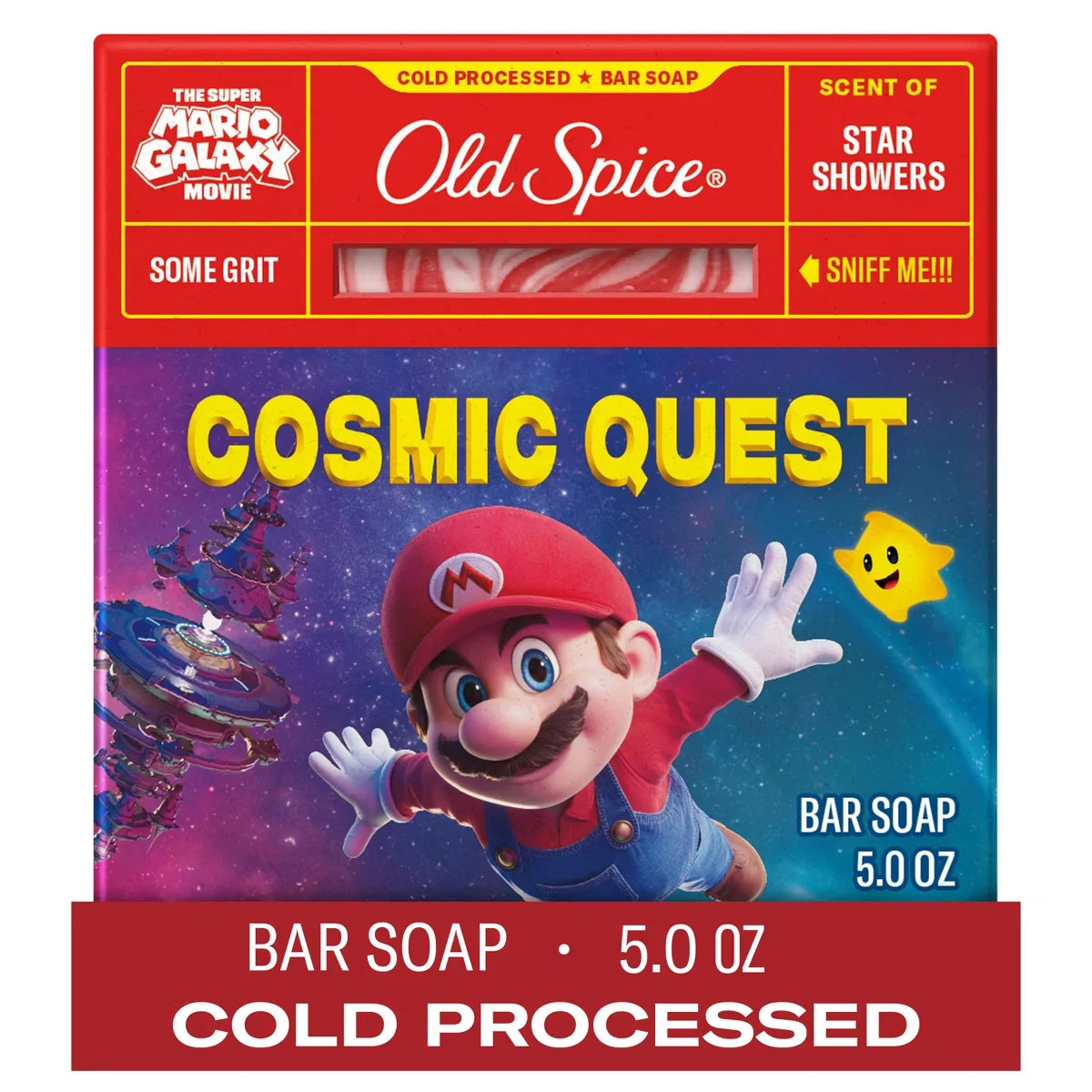 Old Spice x The Super Mario Galaxy Men’s Some Grit Cosmic Quest Cold Processed Bar Soap - Scent of Star Showers - 5oz Main image