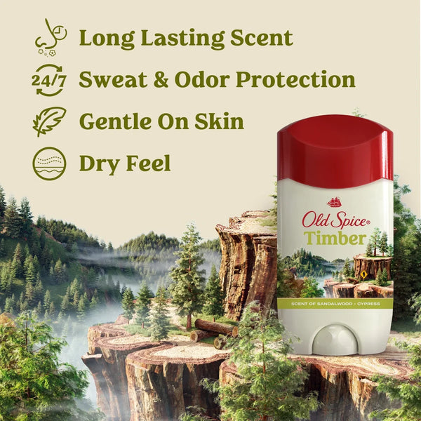 Old Spice Men's Timber with Sandalwood Antiperspirant Deodorant - 2.6oz