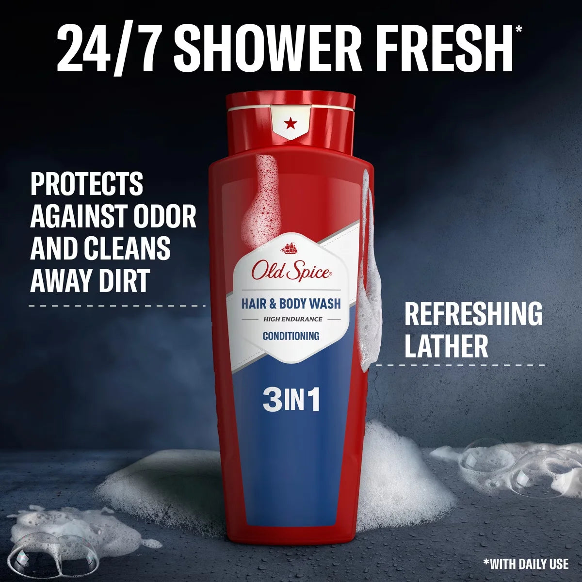 Old Spice High Endurance 3 in 1 Hair Body Wash - 24 fl oz Secondary image