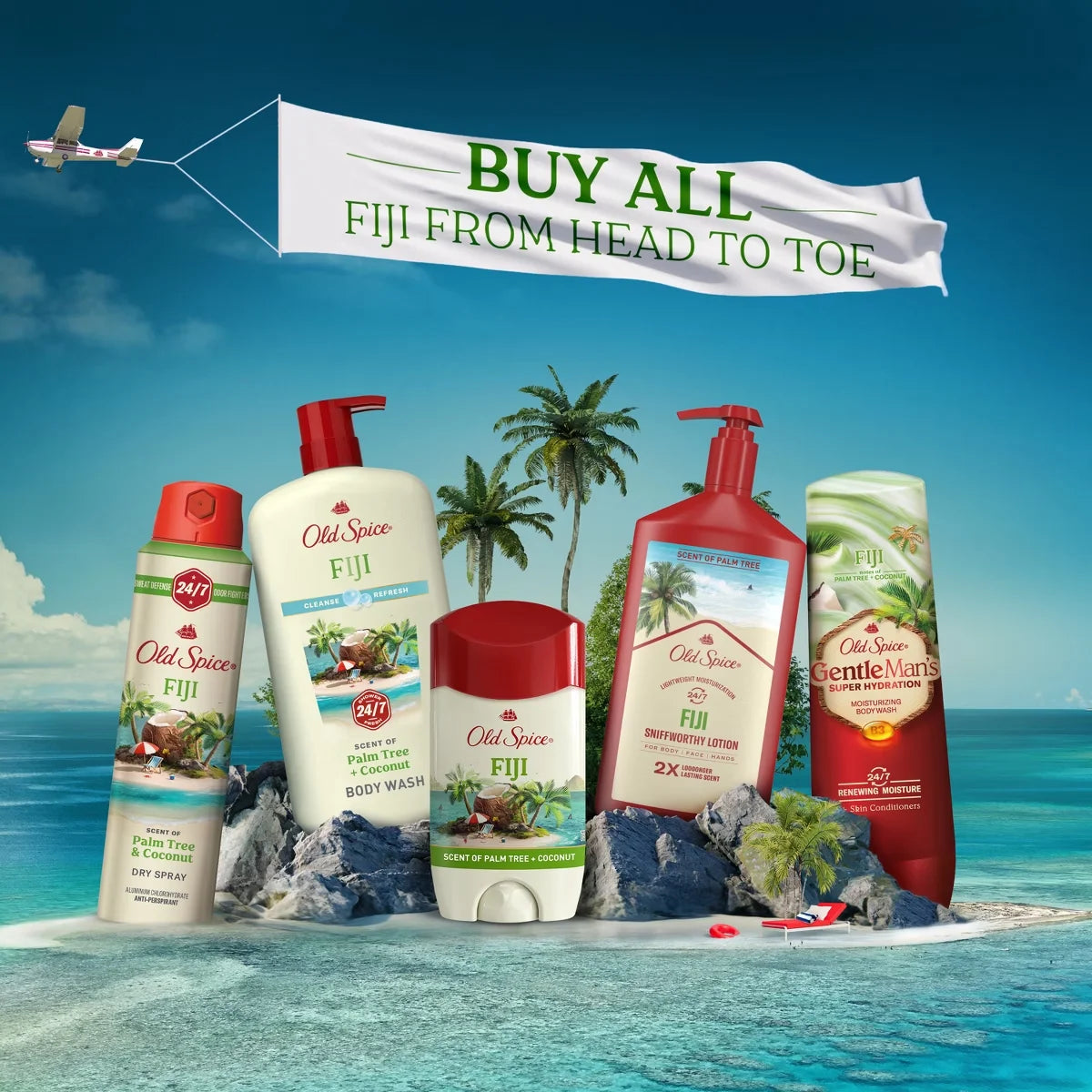 Old Spice Men's Deodorant Fiji with Palm Tree - Aluminum-Free 3oz: Invisible Solid, Normal Skin, Under Arm Use