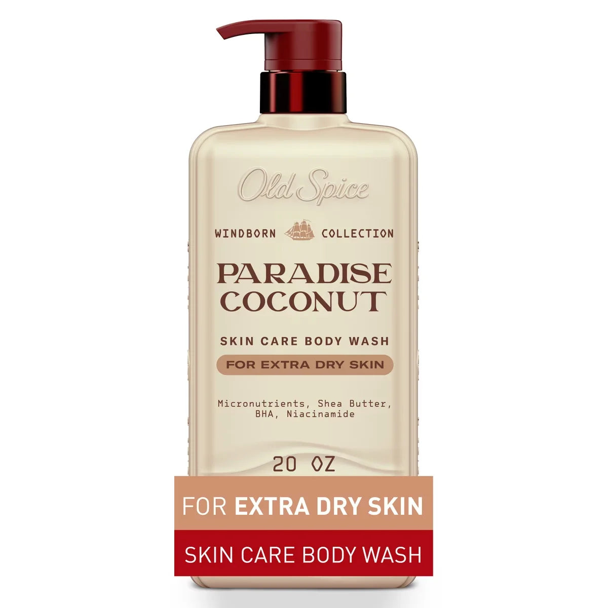 Old Spice Windborn Collection Men's Body Wash for Extra Dry Skin - Paradise Coconut Scent - 20 fl oz Main image