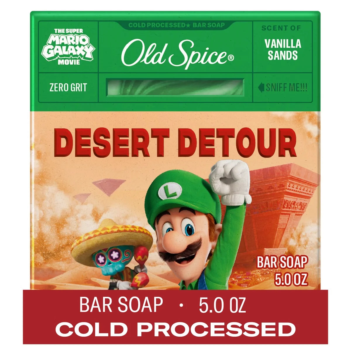 Old Spice x The Super Mario Galaxy Zero Grit - Men’s Desert Detour Cold Processed Bar Soap - Scent of Vanilla Sands - 5oz Main image
