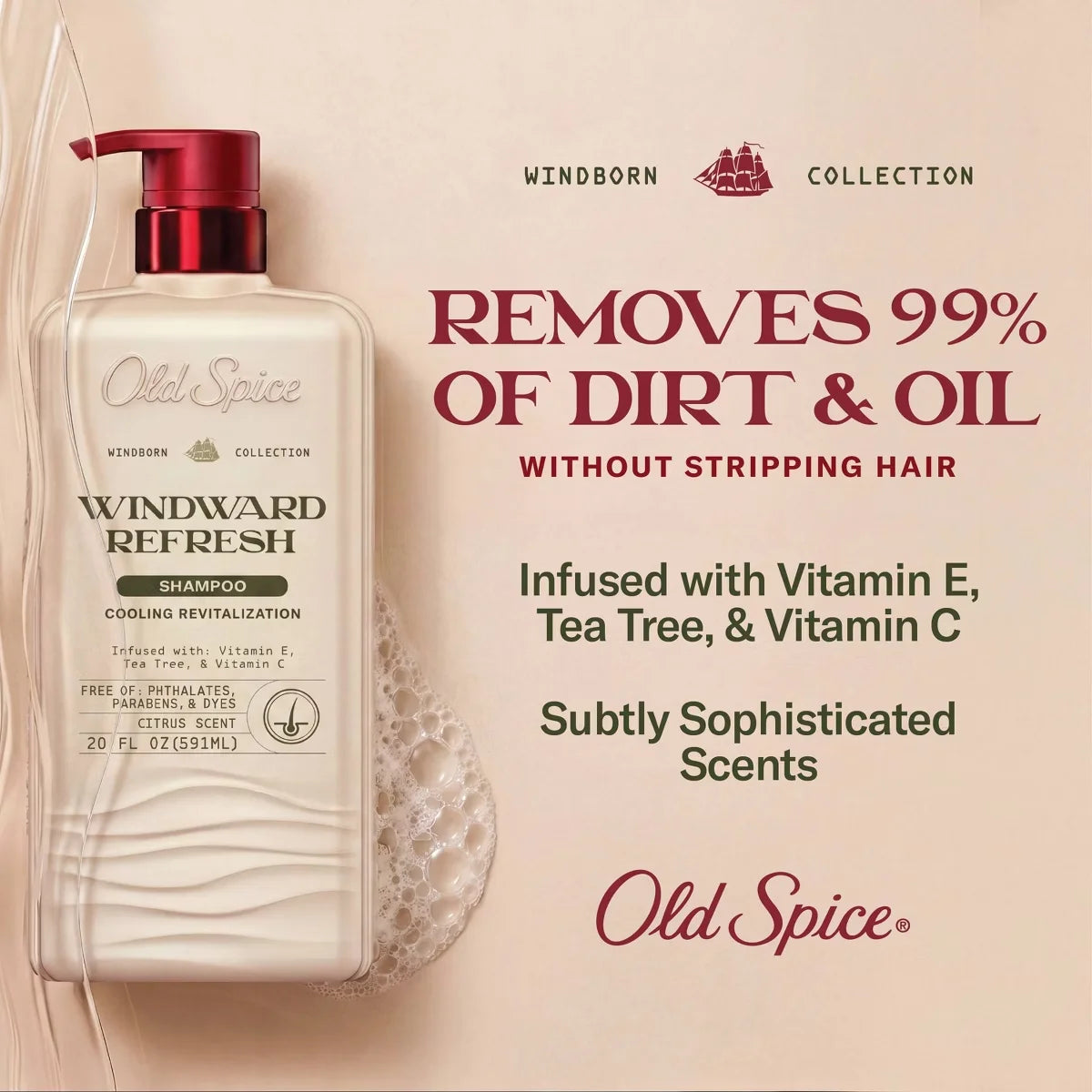 Old Spice Windborn Windward Refreshing Shampoo - 20 fl oz Secondary image