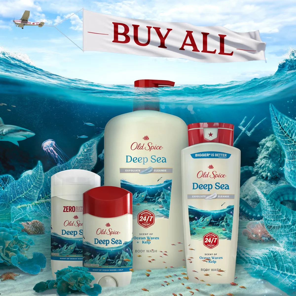 Old Spice Fresh Collection Deodorant Deep Sea Ocean Elements - 3oz