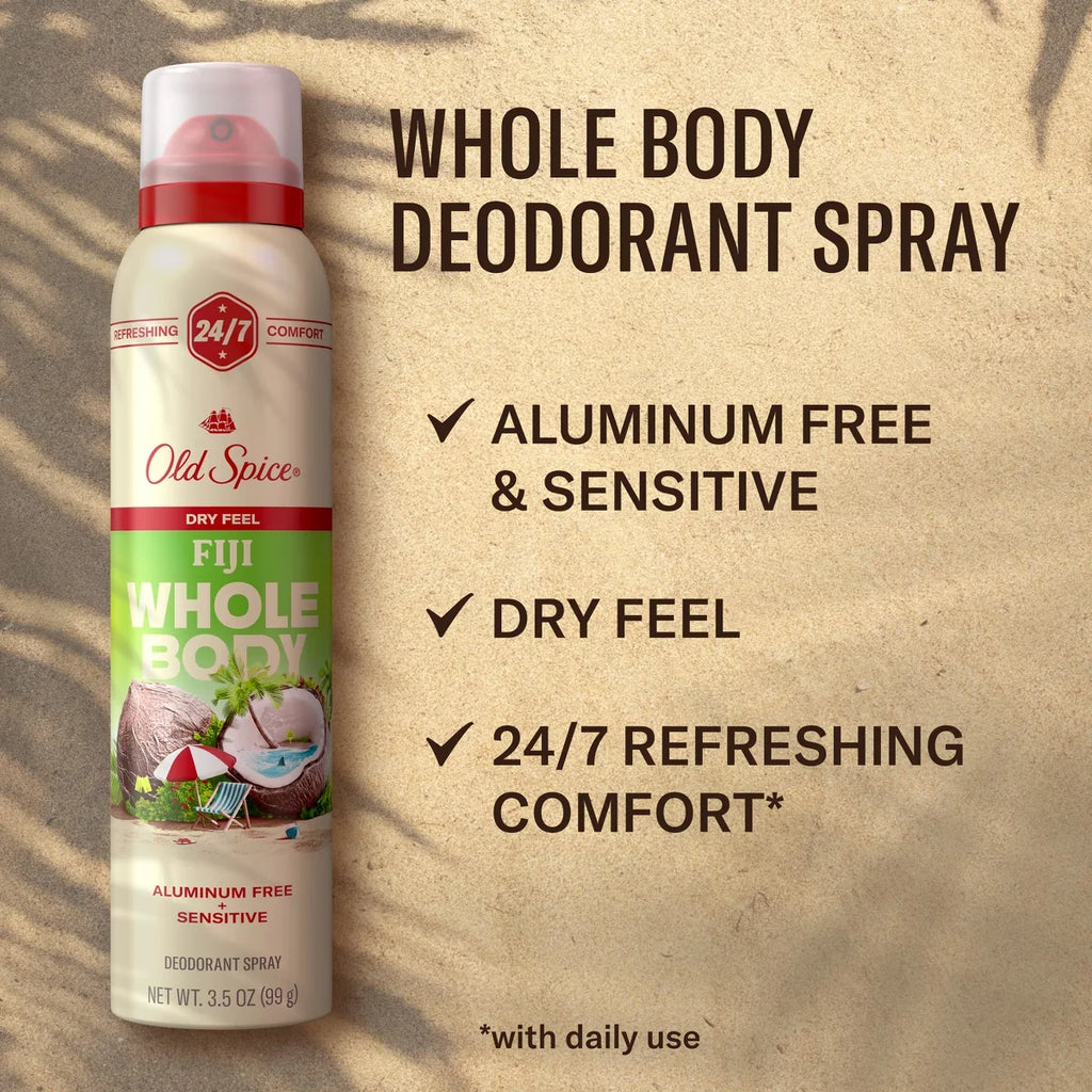Old Spice Whole Body Spray Deodorant for Men - Fiji - Aluminum-Free 3.5oz
