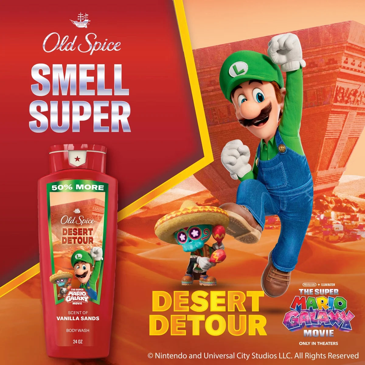 Old Spice x The Super Mario Galaxy Men's 24/7 Shower Fresh Desert Detour Body Wash - Scent of Vanilla Sands - 24 fl oz Secondary image