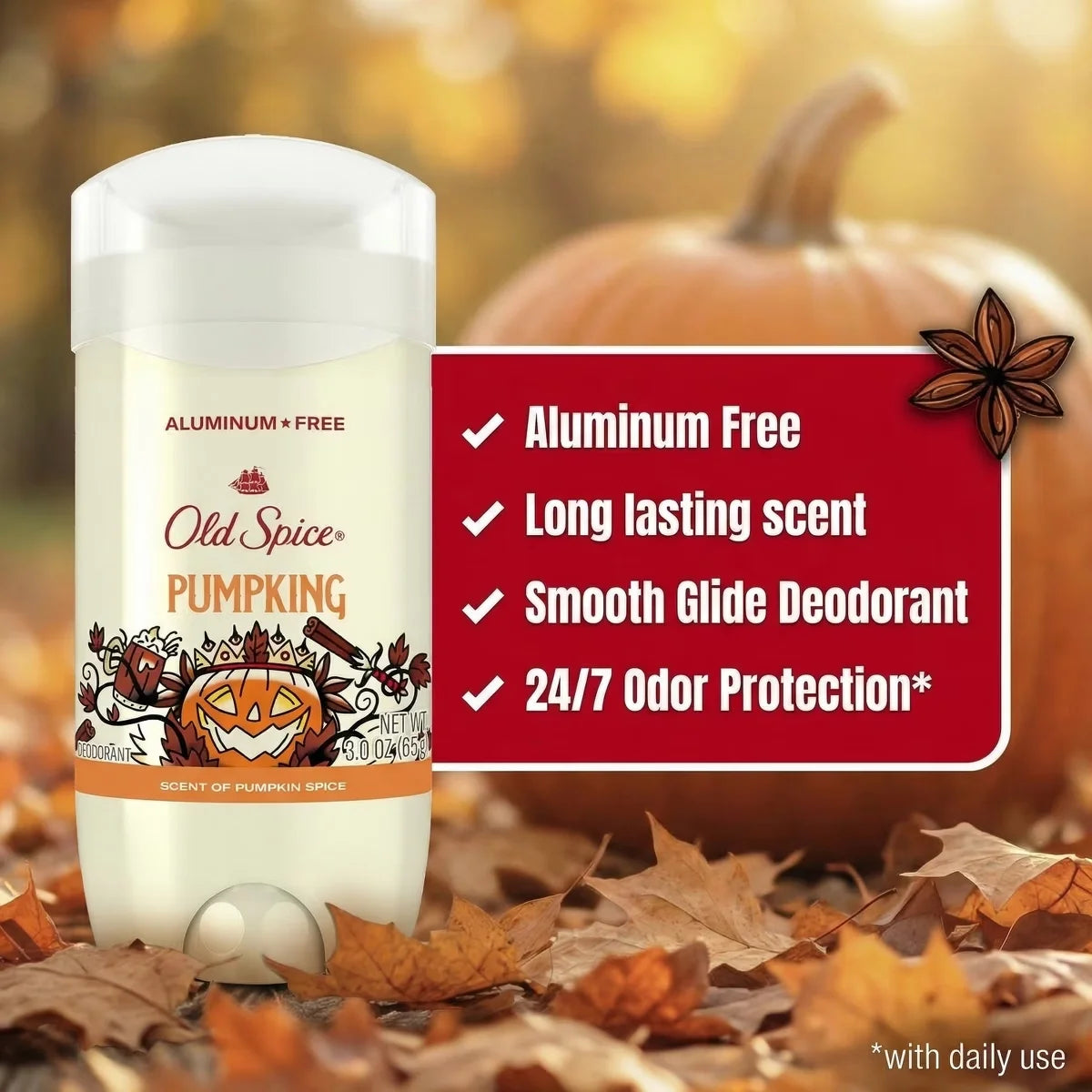 Old Spice Holidudes Deodorant - PumpKing - 3oz: Invisible Solid Deodorant, Under Arm Application, Pumpkin Spice Scent, Normal Skin Type Secondary image