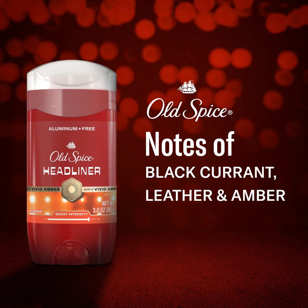 Old Spice Red Collection Men's 24-Hour Odor Protection Refreshing Fragrance Long-Lasting Freshness Deodorant - Headliner Scent - 3oz
