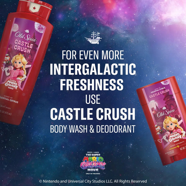 Old Spice x The Super Mario Galaxy Men’s 24/7 Lasting Freshness Aluminum-Free Deodorant - Castle Crush - 3oz