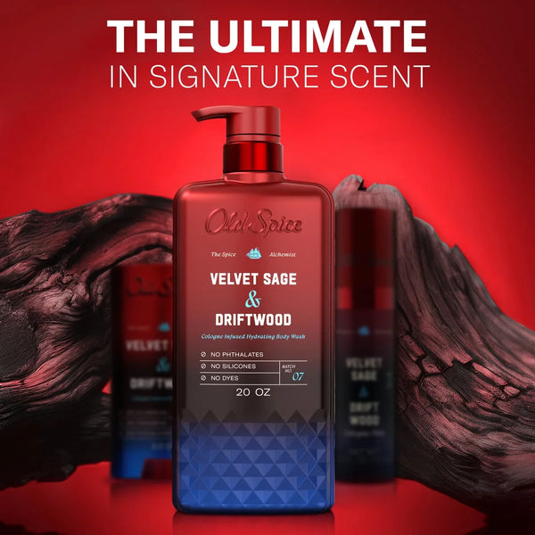 Old Spice x The Spice Alchemist Collection Men's Crafted for Compliments Cologne Infused Body Wash - Velvet Sage and Driftwood Scent - 20 fl oz