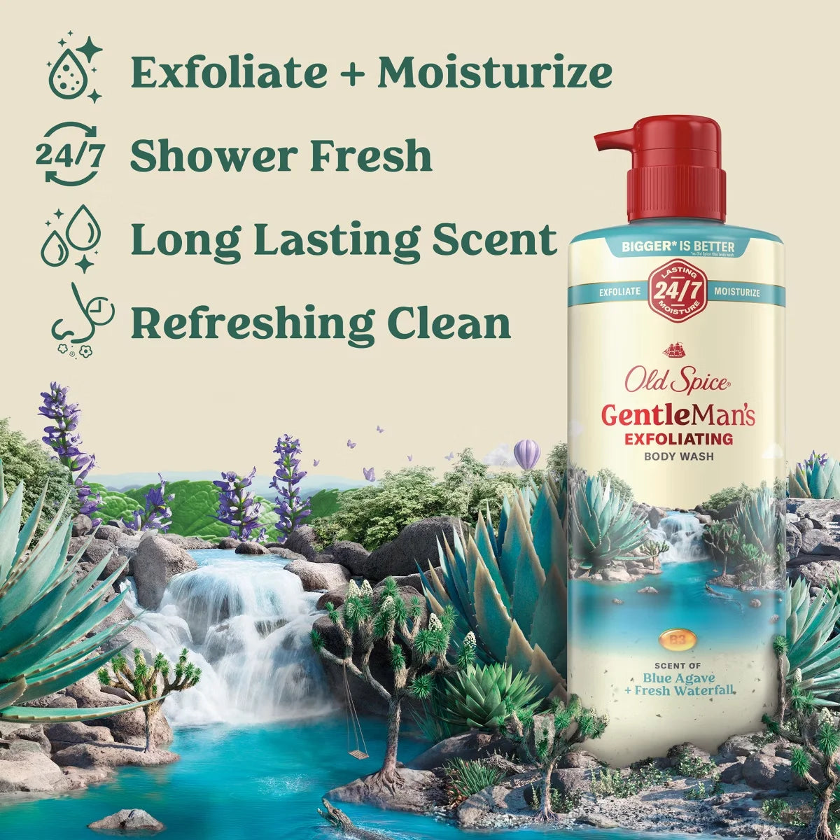 Old Spice GentleMan's Blend Body Wash - Blue Agave - 26oz: Paraben-Free, Sulfate-Free, Liquid, For Normal Skin Secondary image