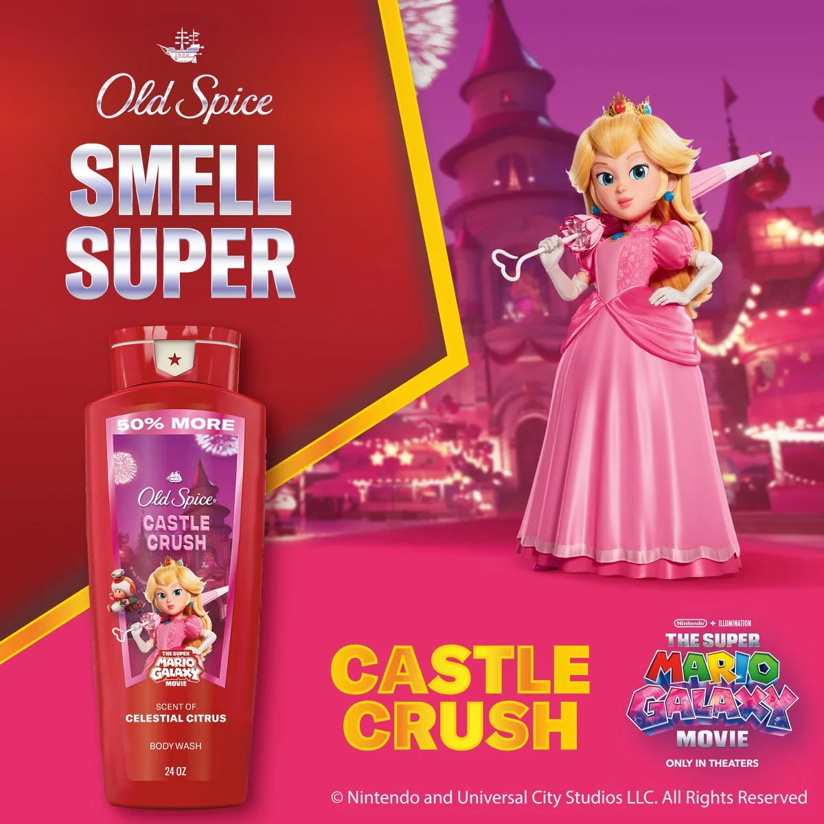 Old Spice x The Super Mario Galaxy Men's 24/7 Shower Fresh Castle Crush Body Wash - Scent of Celestial Citrus - 24oz Secondary image