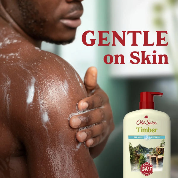 Old Spice Men's Body Wash Timber with Sandalwood - 30 fl oz: For Normal Skin, Liquid Form, Basic Cleansing, Whole Body