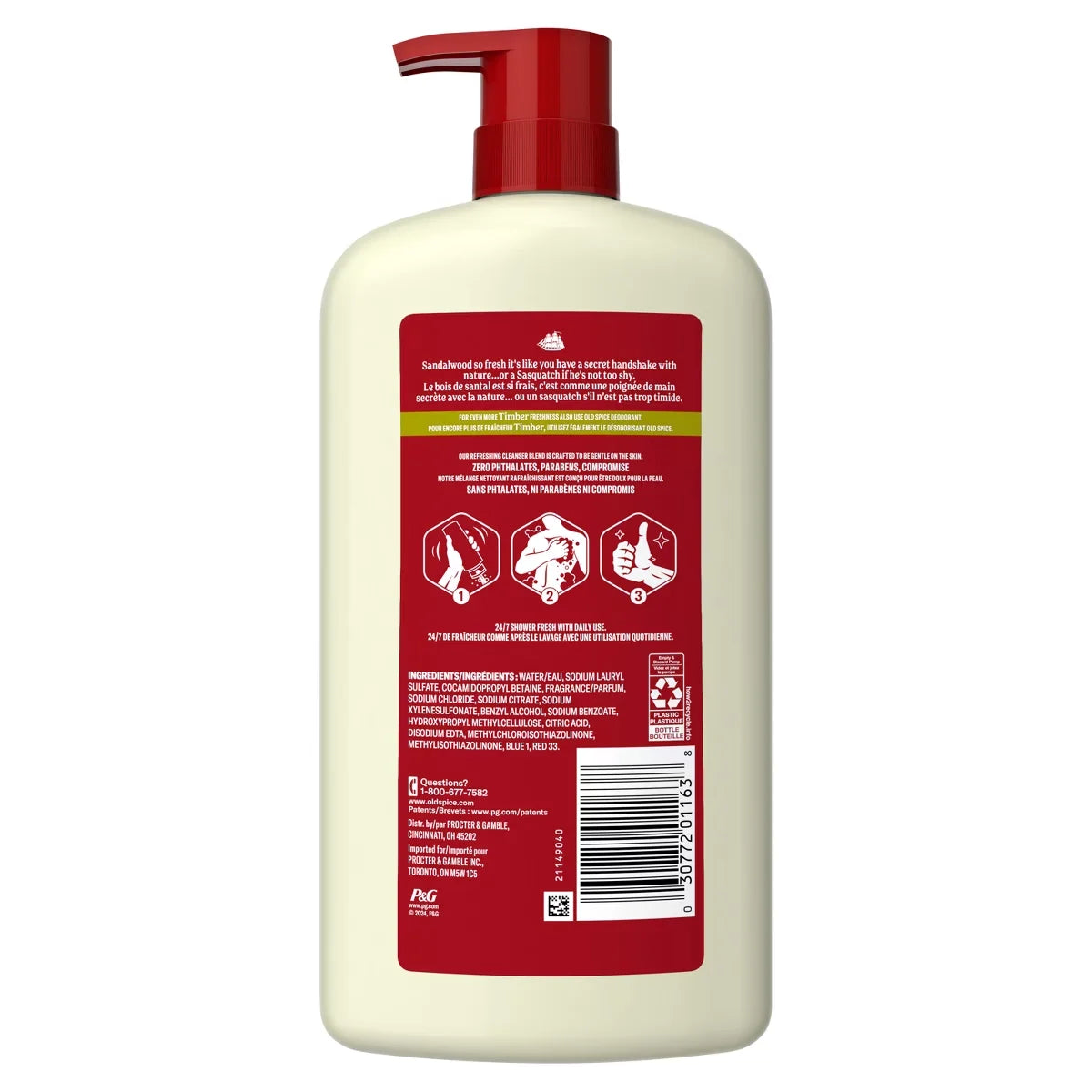 Old Spice Men's Body Wash Timber with Sandalwood - 30 fl oz: For Normal Skin, Liquid Form, Basic Cleansing, Whole Body Secondary image