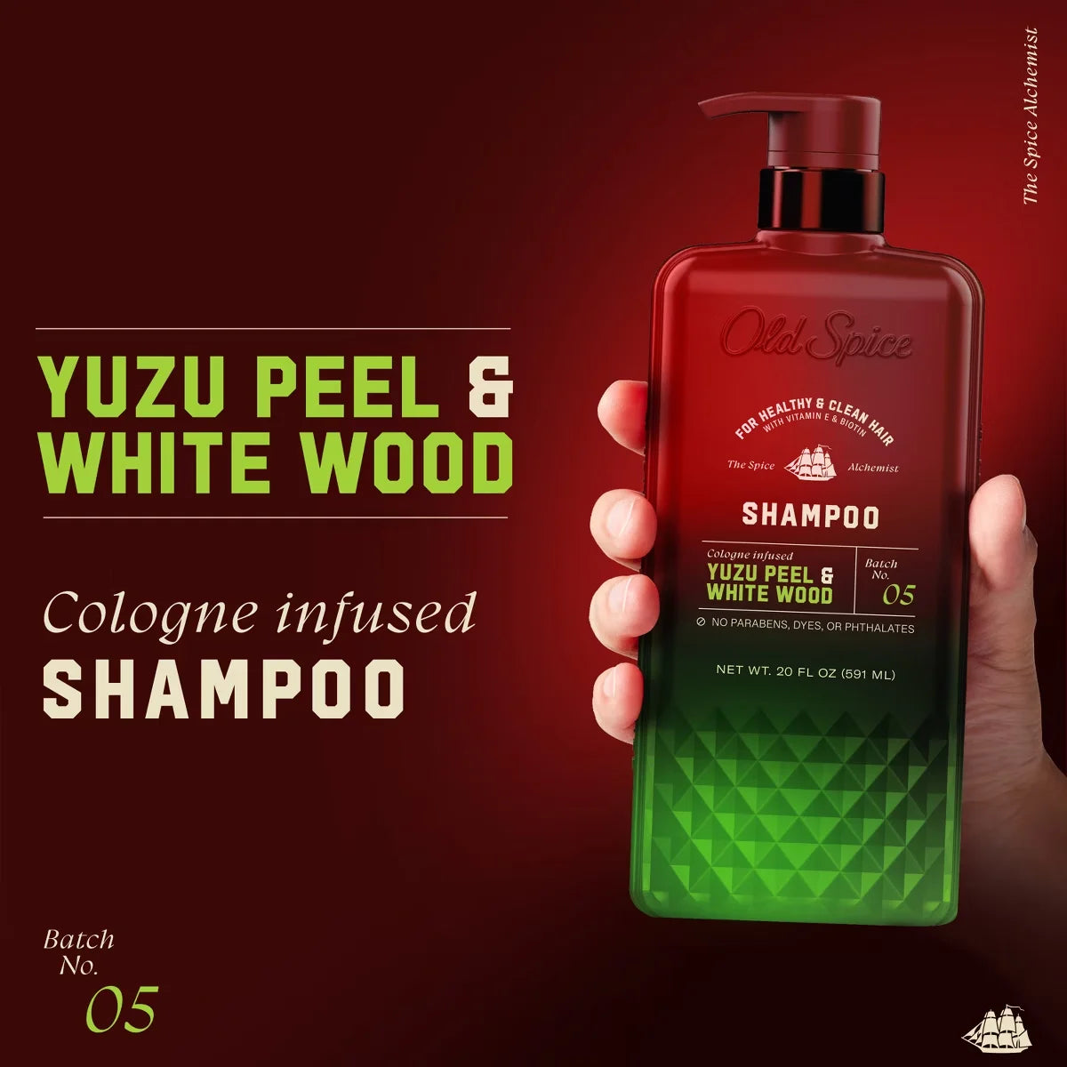 Old Spice x The Spice Alchemist Yuzu Peel & White Wood Cologne Infused Shampoo - 20 fl oz Secondary image