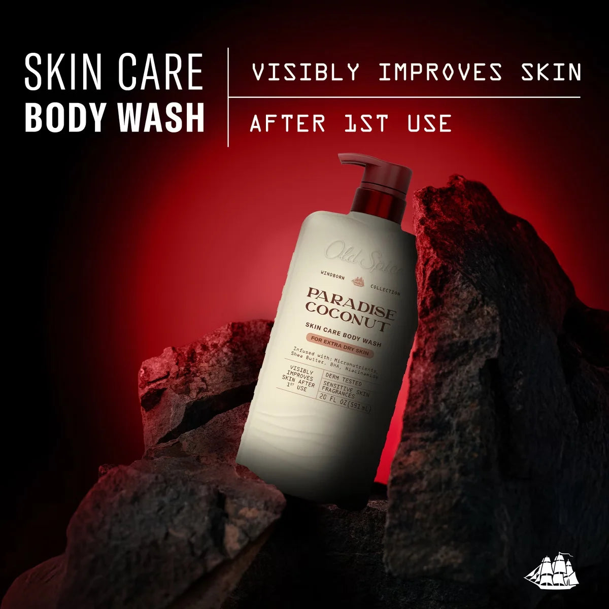 Old Spice Windborn Collection Men's Body Wash for Extra Dry Skin - Paradise Coconut Scent - 20 fl oz Secondary image