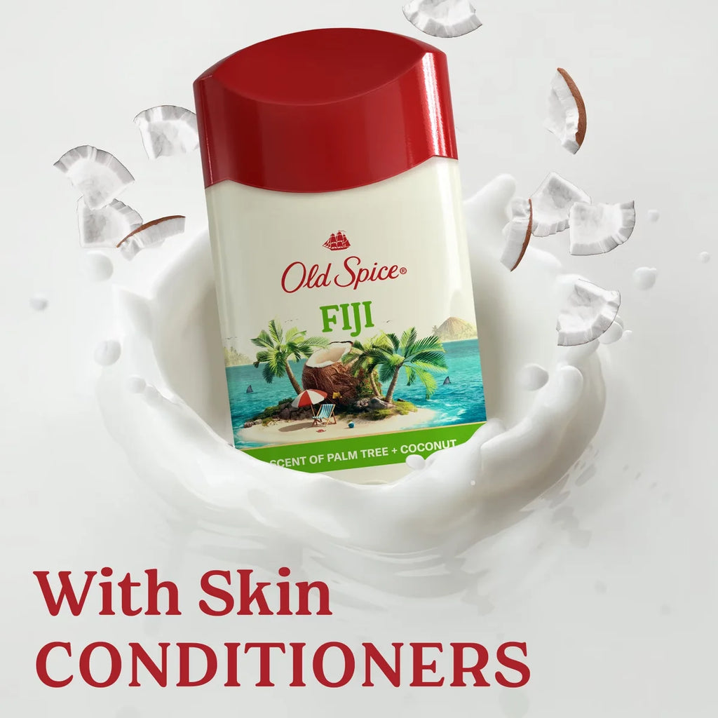 Old Spice Men's Antiperspirant & Deodorant - Fiji with Palm Tree - 2.6oz/3pk: Invisible Solid with Tropical Coconut Scent
