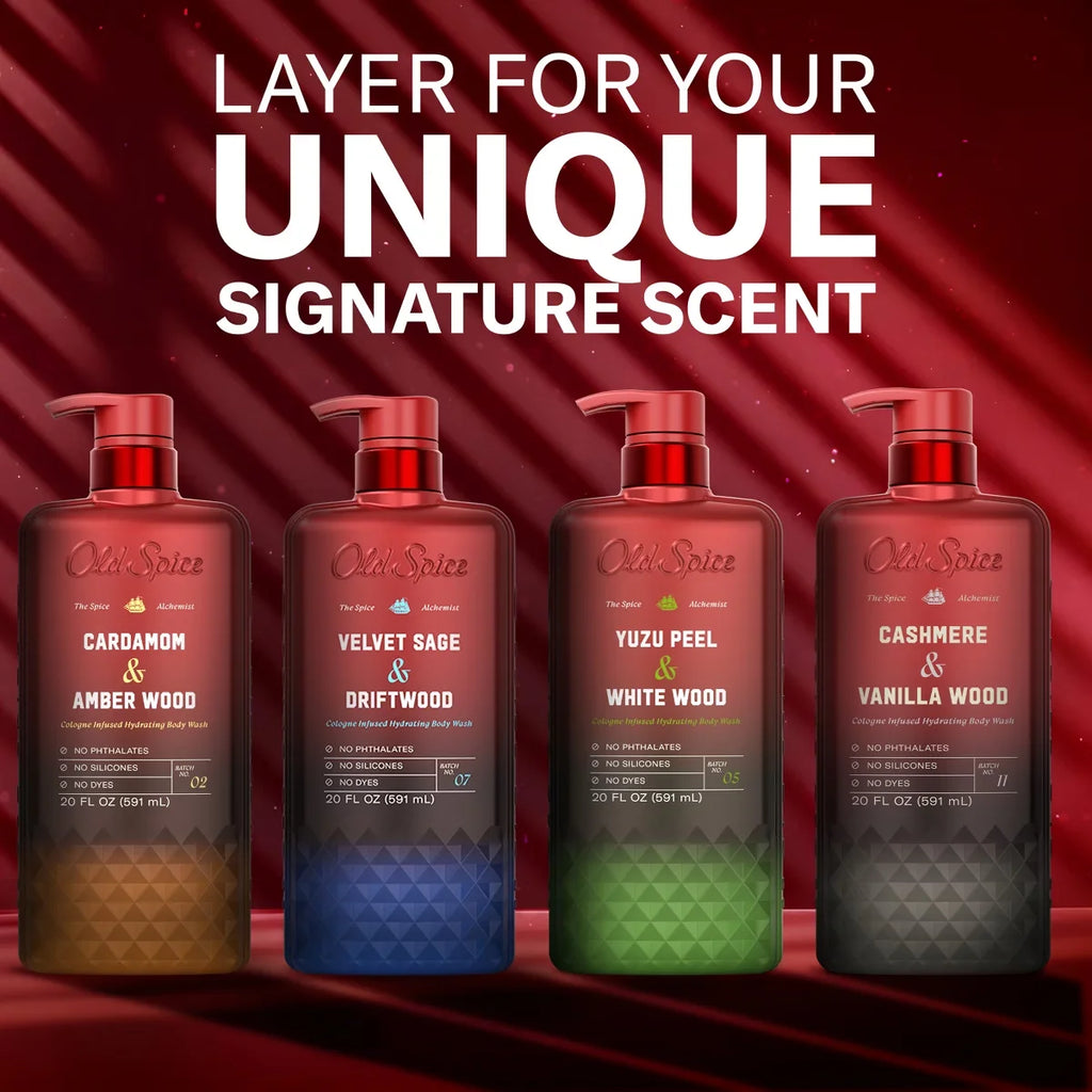 Old Spice x The Spice Alchemist Collection Men's Crafted for Compliments Cologne Infused Body Wash - Cardamom and Amber Wood - 20oz
