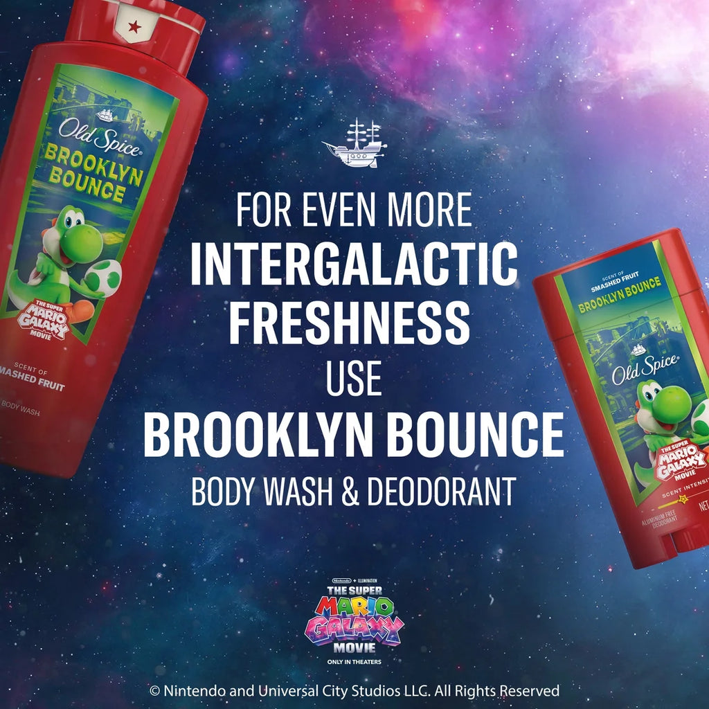 Old Spice x The Super Mario Galaxy Brooklyn Bounce Men's 24/7 Shower Fresh Body Wash - Scent of Smashed Fruit - 24 fl oz