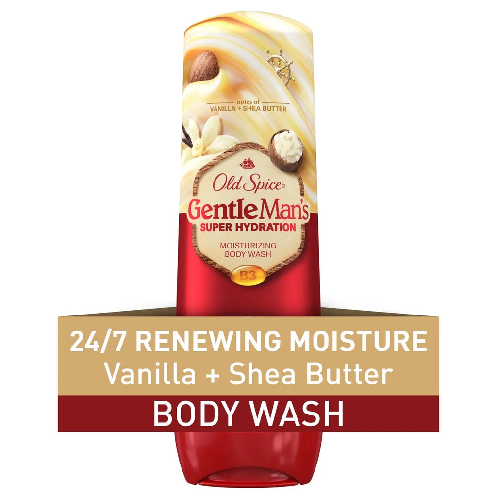 Old Spice Super Hydration Body Wash GentleMan's Blend for Deep Cleaning and 24/7 Renewing Moisture - Vanilla & Shea Butter - 20 fl oz