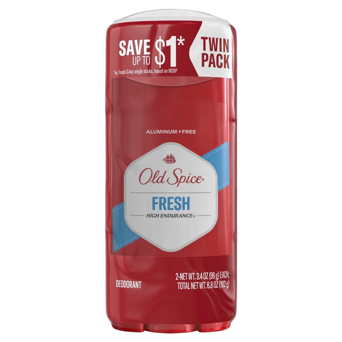 Old Spice High Endurance Deodorant for Men - Aluminum-Free 3.4oz/2pk: Under Arm, Invisible Solid, Fresh Scent, Normal Skin Main image