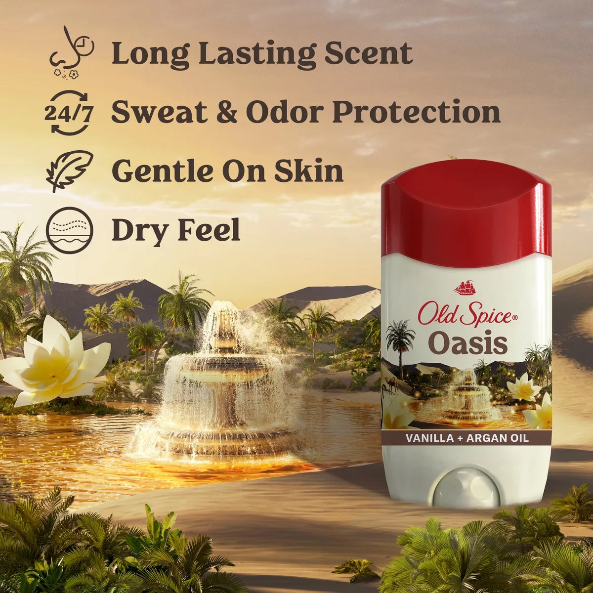 Old Spice Antiperspirant & Deodorant - Invisible Solid - Oasis - 2.6oz: Under Arm, Vanilla Scent, Normal Skin Secondary image
