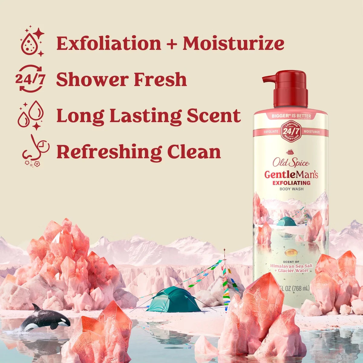 Old Spice GentleMan's Blend Exfoliating Body Wash - Himalayan Sea Salt - 26 fl oz: Whole Body, Pump Bottle, Normal Skin Secondary image