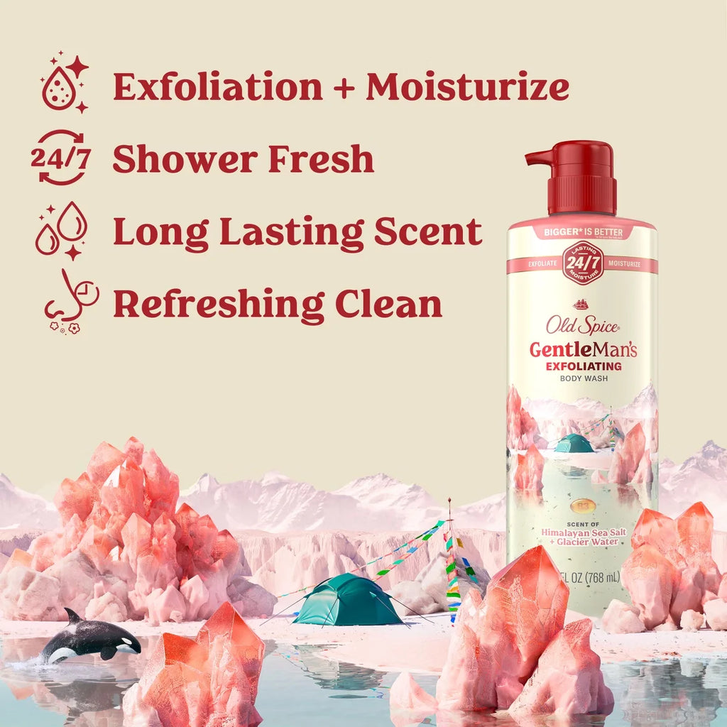 Old Spice GentleMan's Blend Exfoliating Body Wash - Himalayan Sea Salt - 26 fl oz: Whole Body, Pump Bottle, Normal Skin
