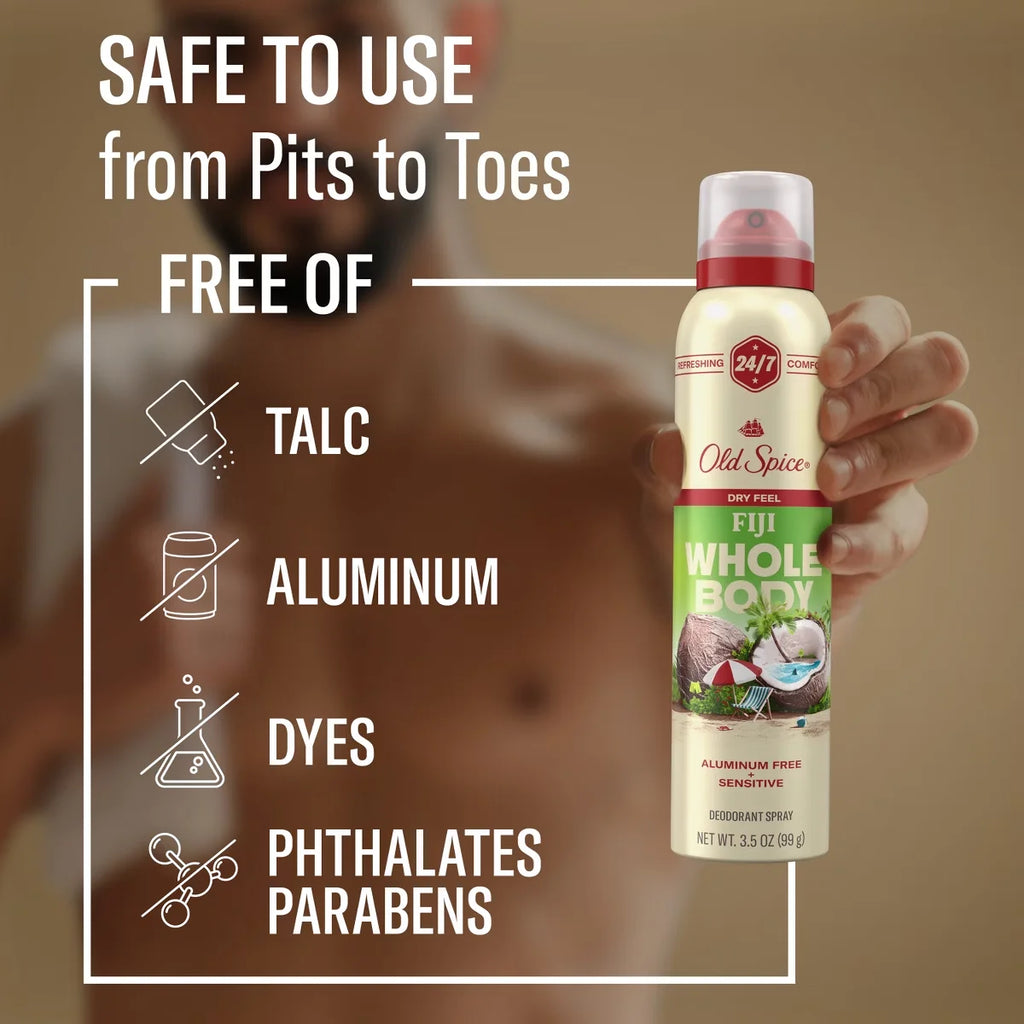 Old Spice Whole Body Spray Deodorant for Men - Fiji - Aluminum-Free 3.5oz